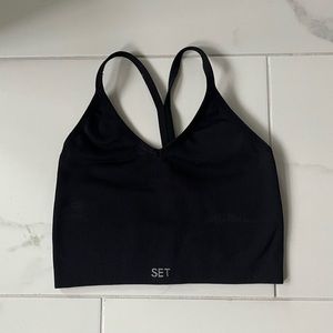 SET ACTIVE Sculptflex Ribbed V Bra, Size S, Black